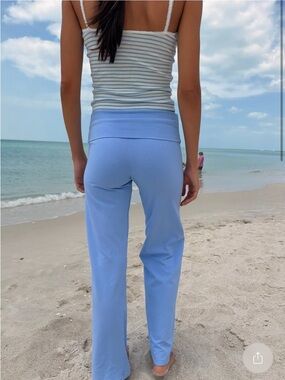 Brandy Melville Light Blue Wide-Leg Priscilla pants light blue pastel